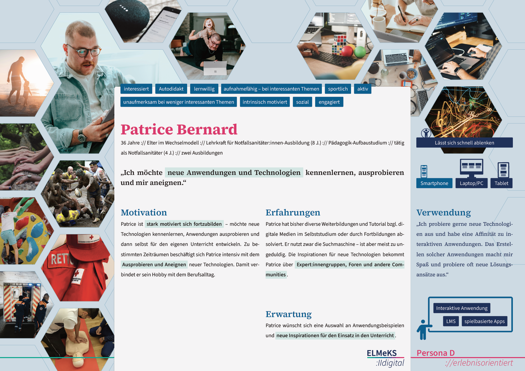 Per­so­na D und E :/​/​Erleb­nis­ori­en­tier Einstieg